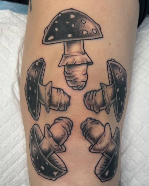 mushroom tattoo done in Sherwood Park Alberta