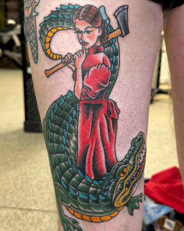 pearl tattoo, Ti West horror movie tattoo done in Sherwood Park Alberta